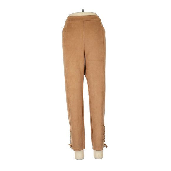 MAJORELLE Pants - MAJORELLE Camel Faux Suede Lace-up Jillian Pant XL